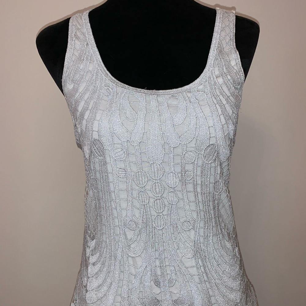 Express white tank with metallic lace size small